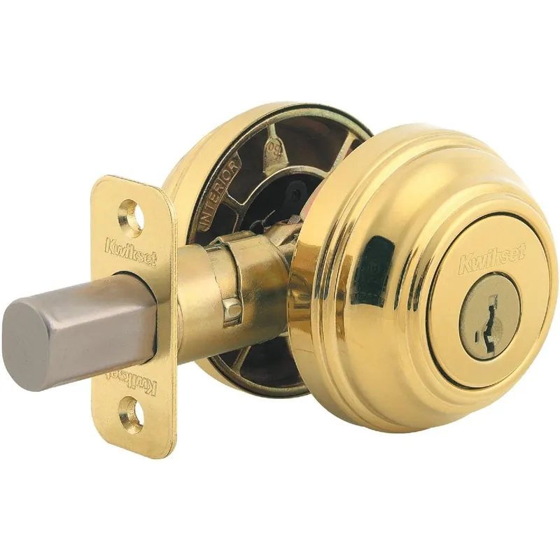 Kwikset 9853SMTCPK4V1 Kwikset Signature Series Polished Brass Double Cylinder Deadbolt with SmartKey