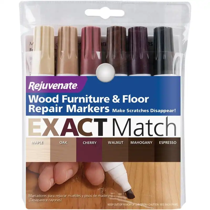 Rejuvenate RJ6WM Exact Match Natural Wood Furniture & Floor Marker (6-Pack)
