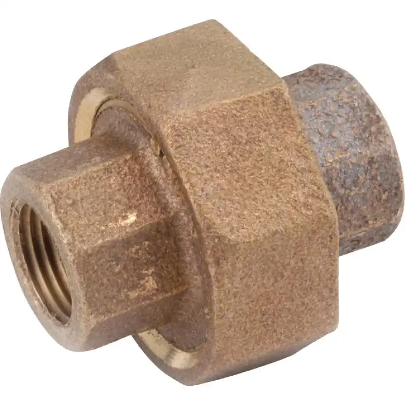 Anderson Metals 738104-02 Red Brass Threaded Union