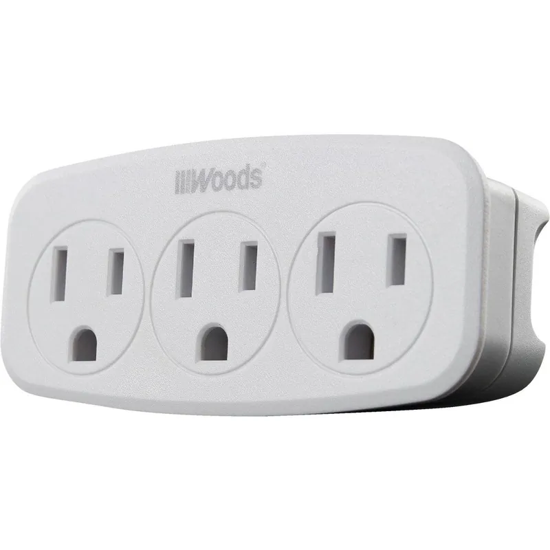 Woods 41013 White 15A 3-Outlet Tap