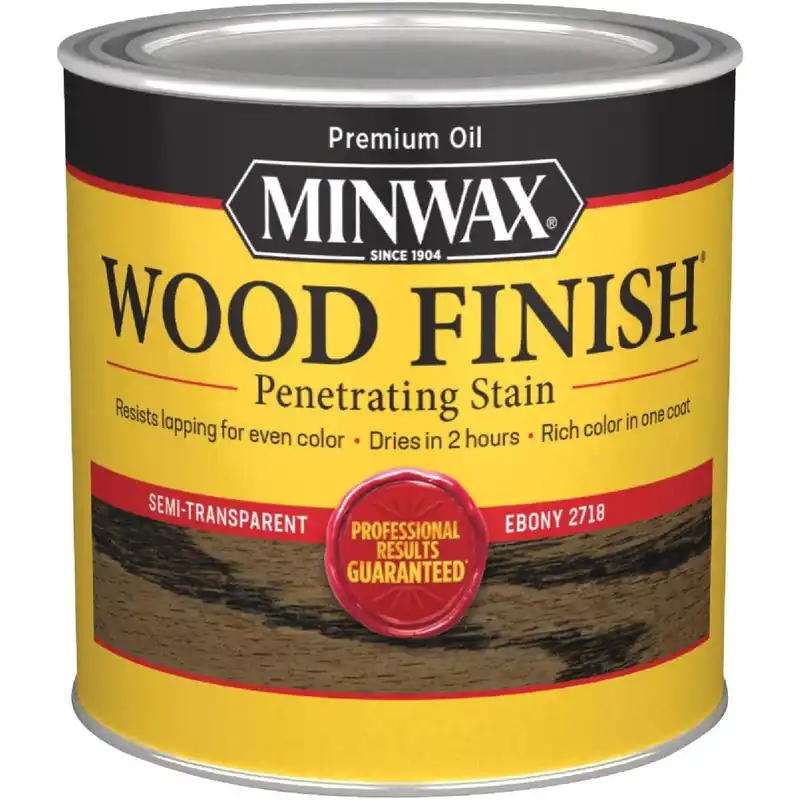 Minwax 227184444 Wood Finish Penetrating Stain Ebony Half Pint
