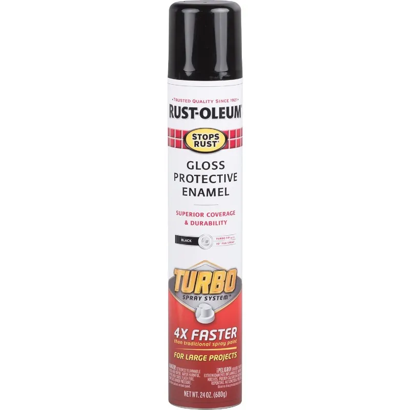Rust-Oleum 334128 Stops Rust 24 Oz. Gloss Black Turbo Spray Paint