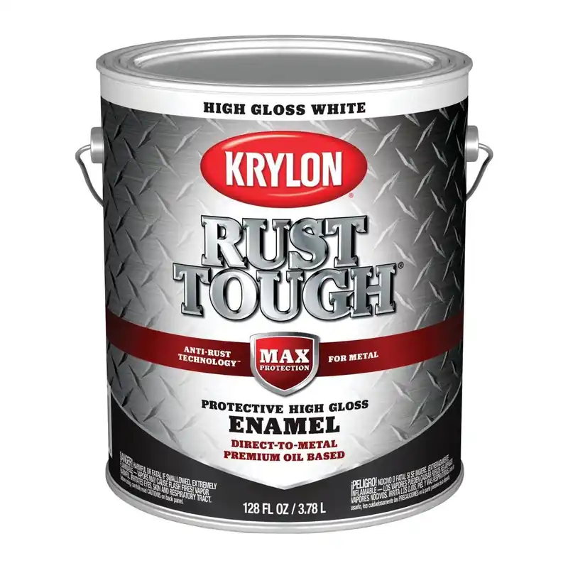 Krylon K09729008 Rust Tough Oil-Based Gloss Rust Control Enamel White 1 Gal.