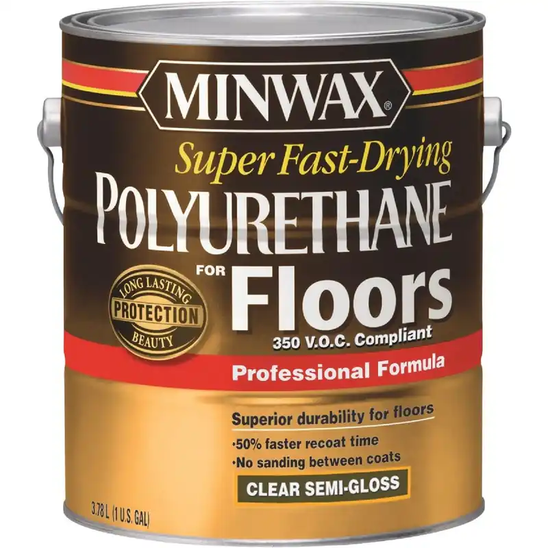 Minwax 130240000 Clear Semi-Gloss VOC Fast Drying Polyurethane For Floor 1 Gal.