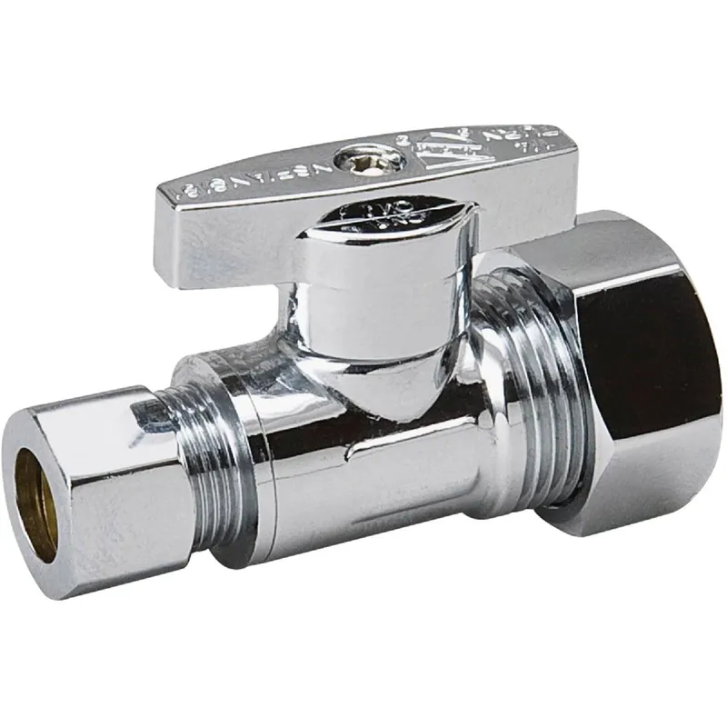 ProLine 191-032HC 5/8 In. OD x 3/8 In. Compression Brass Quarter Turn Straight Valve