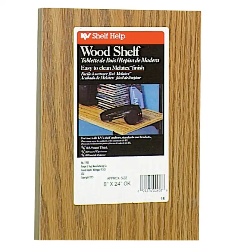 Knape & Vogt 1980 OK 8X24 - 8 In. x 24 In. Oak All-Purpose Shelf