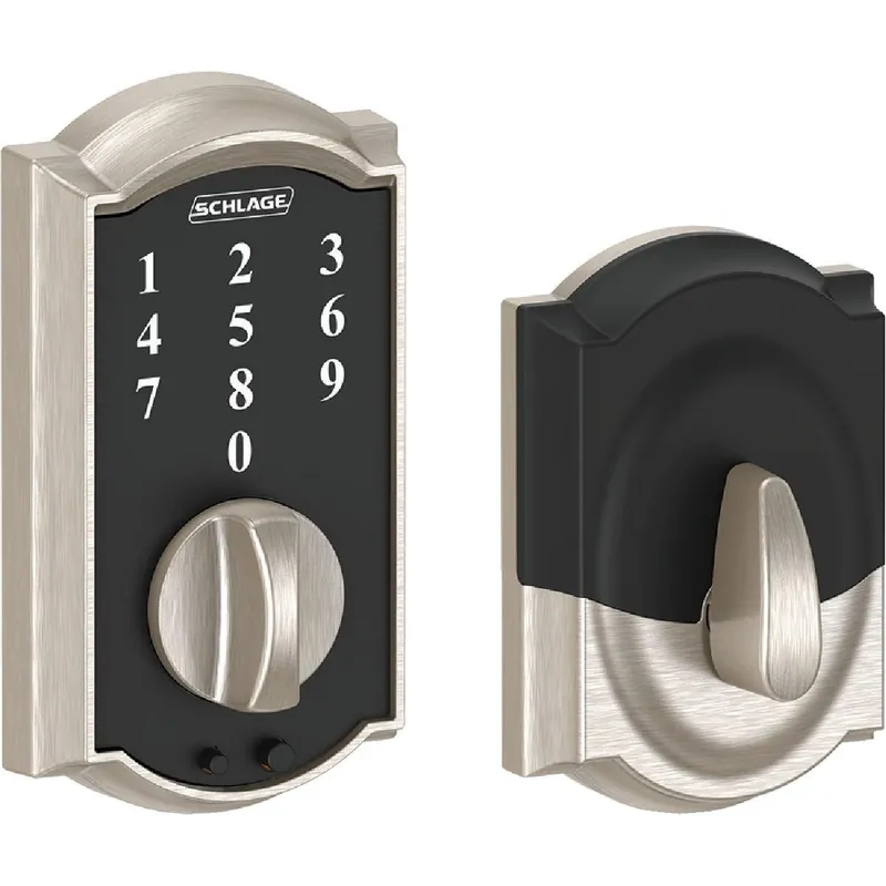 Schlage BE375VCAM619 Camelot Touchscreen Satin Nickel Electronic Deadbolt