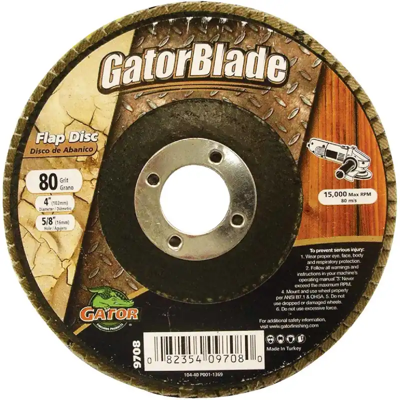 Gator 9708 Gator Blade 4 In. x 5/8 In. 80-Grit Type 29 Angle Grinder Flap Disc
