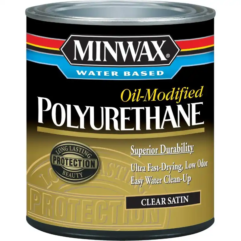 Minwax 630250444 Satin Water Based Oil-Modified Interior Polyurethane 1 Qt.