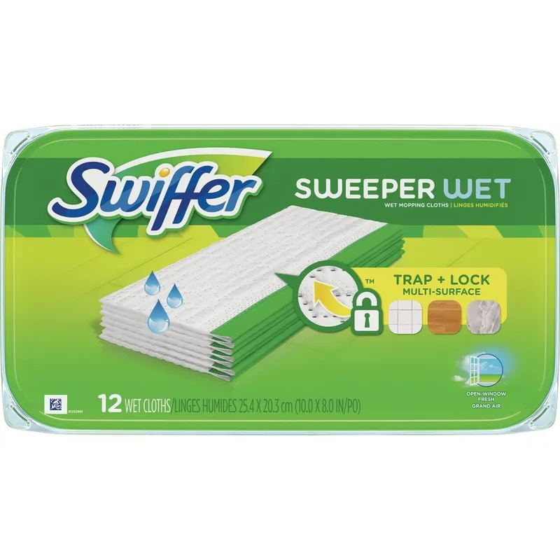 Swiffer 08622 Sweeper Wet Cloth Mop Refill (12-Count)