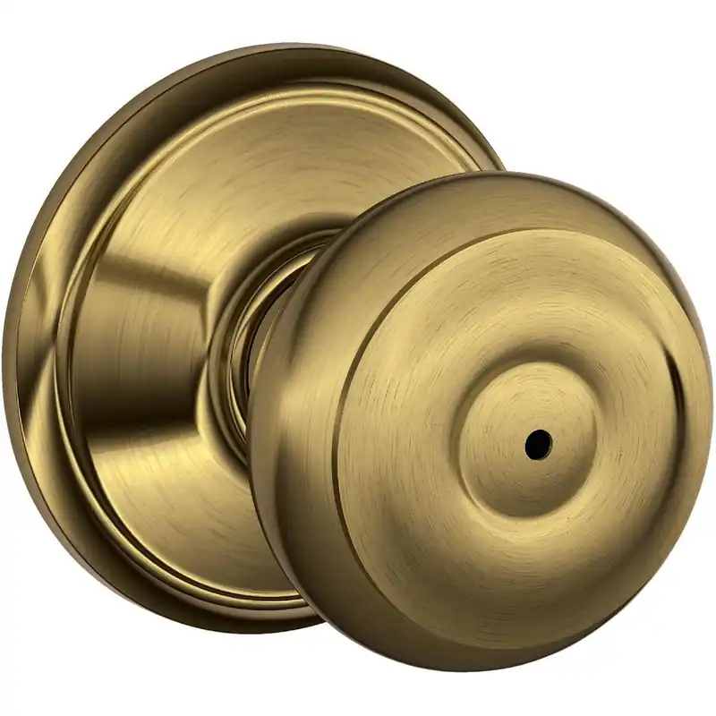 Schlage F40GEO609 Georgian Antique Brass Bed & Bath Door Knob