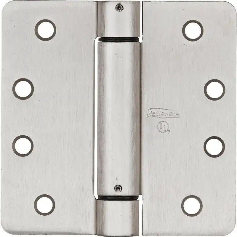 National N351023 4 In. Satin Nickel 5/8 In. Radius Spring Door Hinge