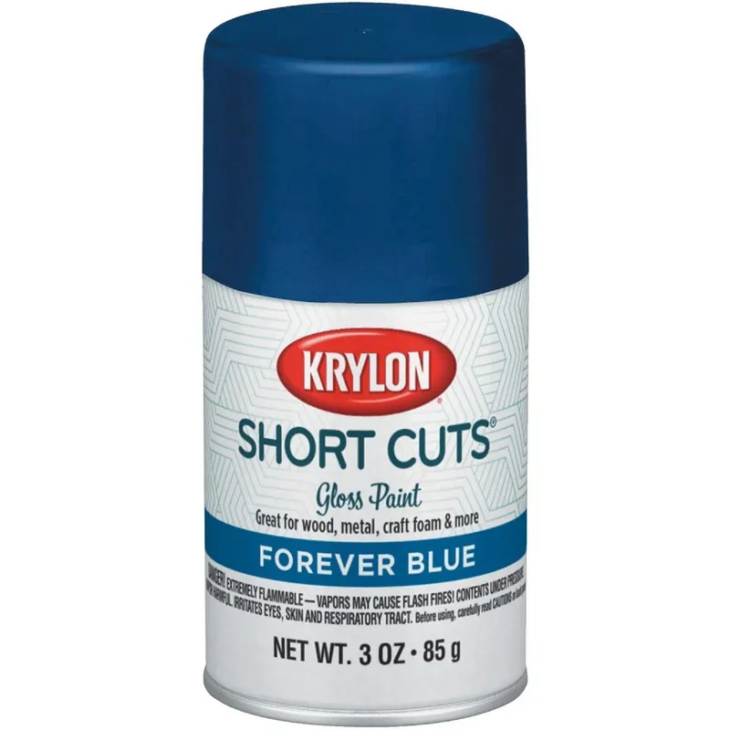 Krylon SCS-073 Short Cuts 3 Oz. High-Gloss Enamel Spray Paint Forever Blue