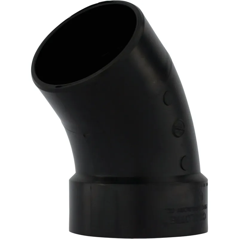 Charlotte Pipe ABS003231200HA Hub x Spigot 45 Deg. Street ABS Elbow (1/8 Bend)