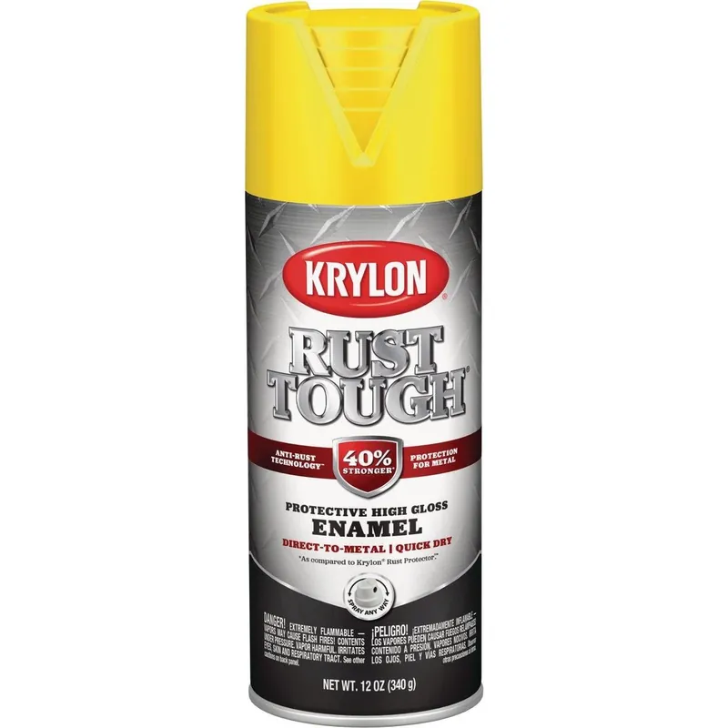 Krylon K09211008 Rust Tough 12 Oz. Gloss Alkyd Enamel Spray Paint Yellow