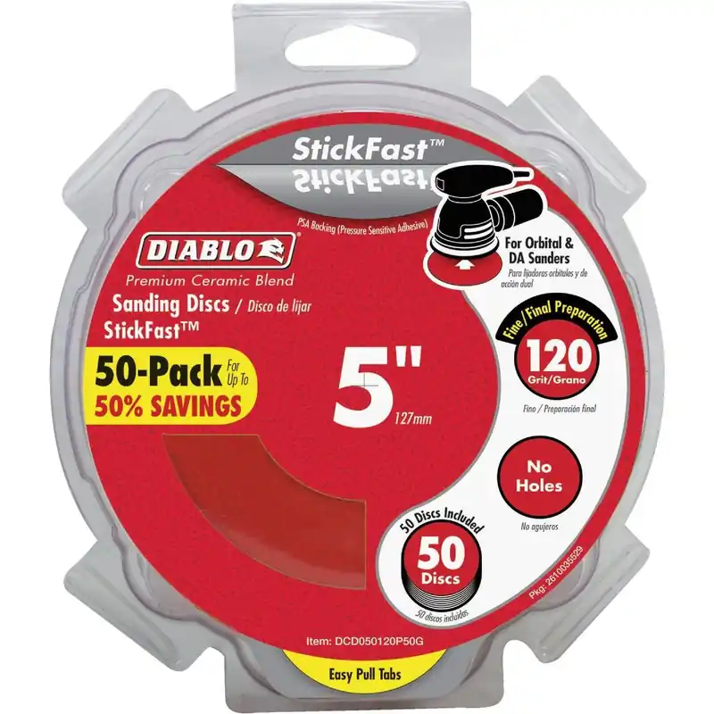 Diablo DCD050120P50G StickFast 5 In. 120 Grit Sanding Disc (50-Pack)