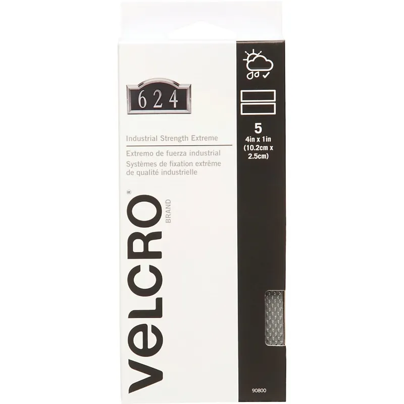 Velcro 90800 Adhesive Hook & Loop Strip Power (1 In. x 4 In. Pack 5 Ct.)