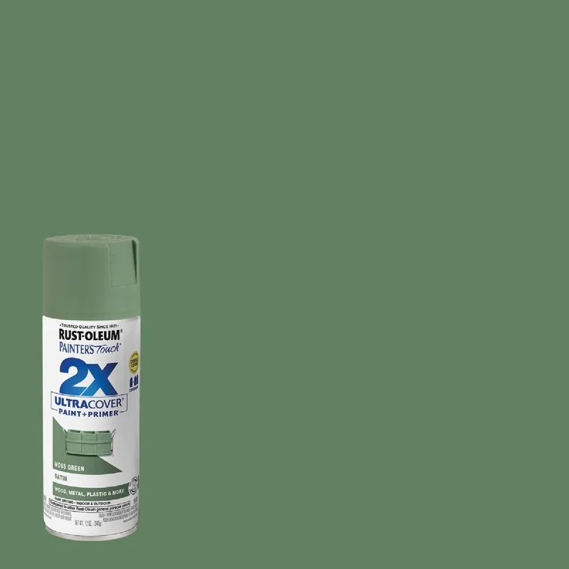 Rust-Oleum 334075 Painter's Touch 2X Ultra Cover 12 Oz. Satin Paint + Primer Spray Paint