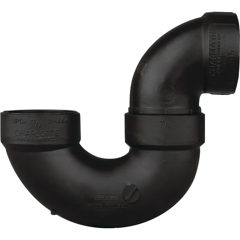 Charlotte Pipe ABS00706X0800HA 2 In. Black ABS P-Trap