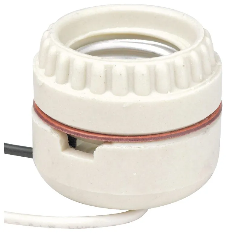 Leviton 019-8101 Keyless Medium Base White Porcelain Lamp Socket
