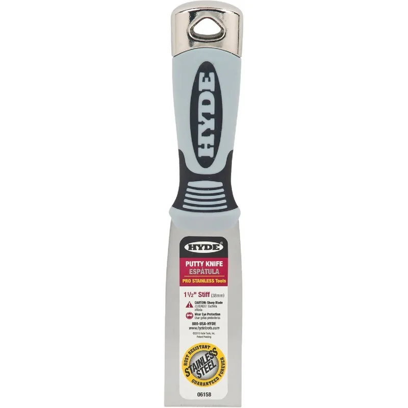 Hyde 06158 Pro Stainless 1-1/2 In. Stiff Putty Knife