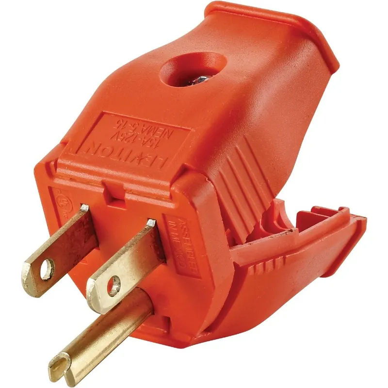Leviton 003-3W101-0OR 15A 125V 3-Wire 2-Pole Clamp Tight Cord Plug