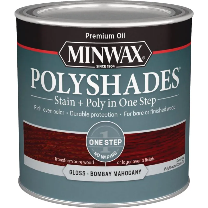 Minwax 214804444 Polyshades Gloss Stain & Finish Polyurethane In 1-Step Bombay Mahogany