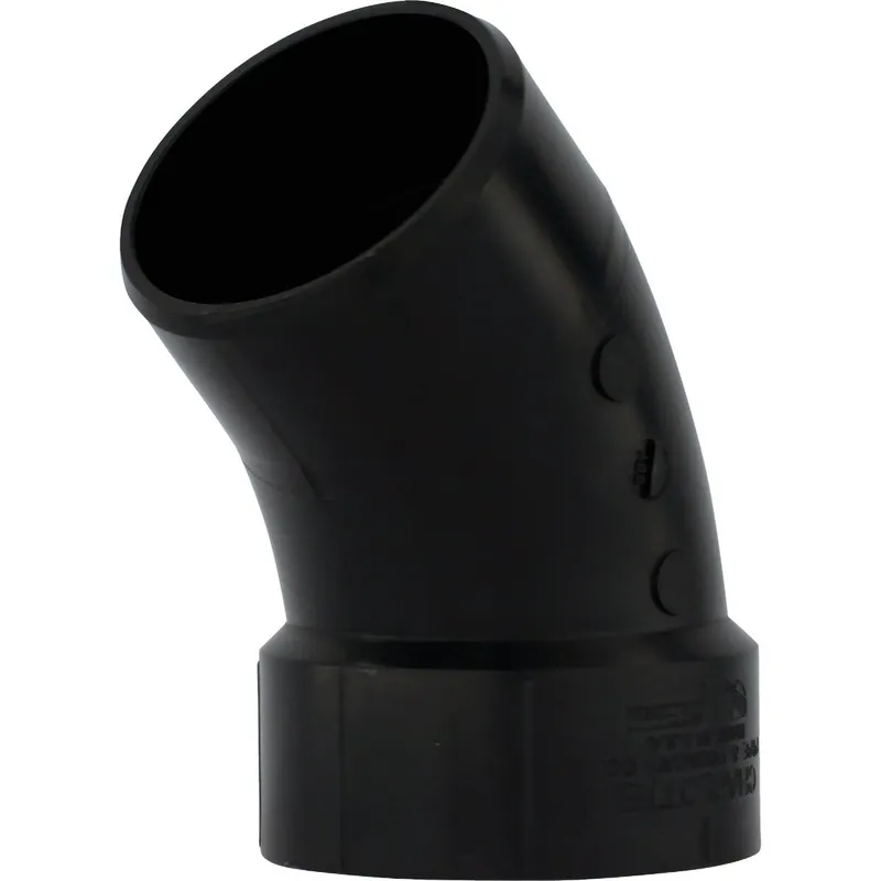 Charlotte Pipe ABS003231000HA 3 In. Hub x Spigot 45 Deg. Street ABS Elbow (1/8 Bend)