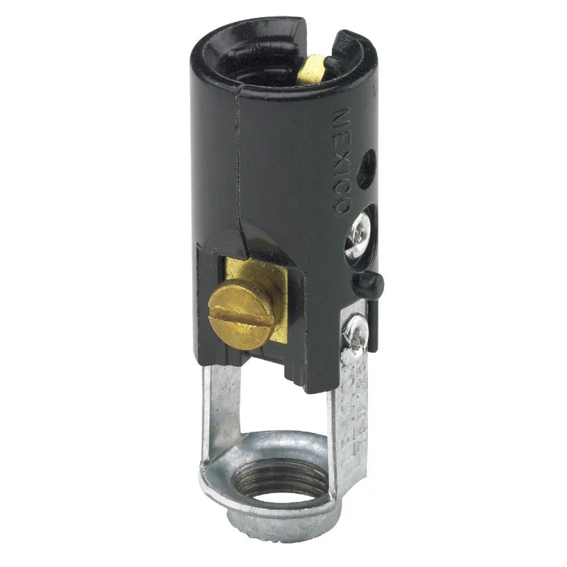 Leviton 041-10025 Keyless Candelabra Base Black Lamp Socket