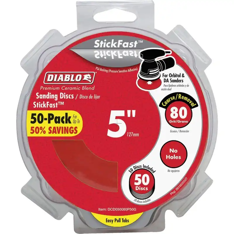 Diablo DCD050080P50G StickFast 5 In. 80 Grit Sanding Disc (50-Pack)