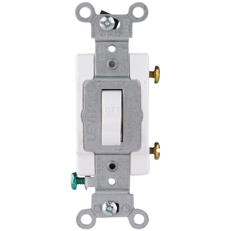 Leviton S08-CS120-2WS Commercial Grade 20 Amp Toggle Single Pole Switch