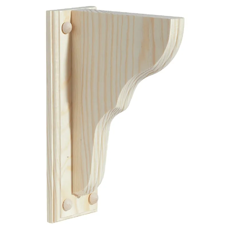 Waddell 1352/TWB-801 Natural Wood Shelf Bracket with Backplate