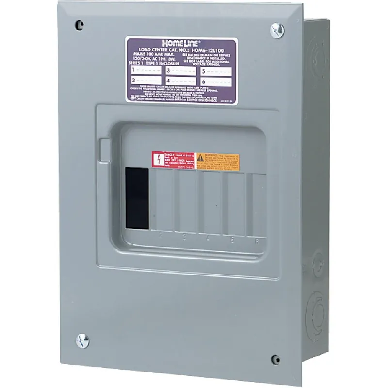 Square D HOM612L100FCP Homeline 100A 6-Space 12-Circuit Indoor Main Lug Flush Mount Load Center