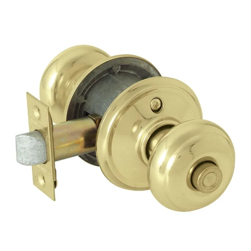 Schlage F40VGEO605 Georgian Bright Brass Bed & Bath Door Knob