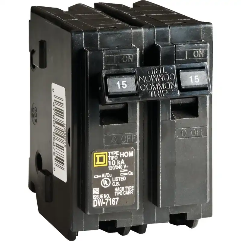 Square D HOM215CP Homeline 15A Double-Pole Standard Trip Circuit Breaker