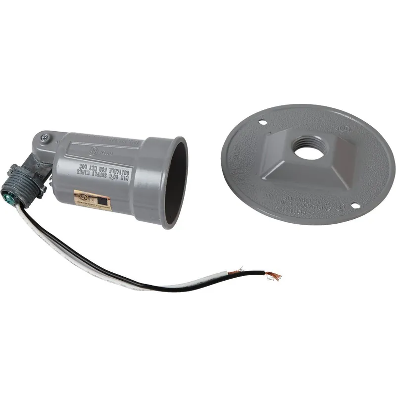 Bell 5624-0 HUB5624-0 150W Die-Cast Metal Round Weatherproof Single Outdoor Lampholder with Cover