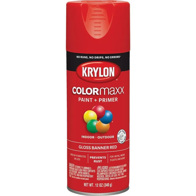 Krylon K05503007 ColorMaxx 12 Oz. Gloss Spray Paint Banner Red