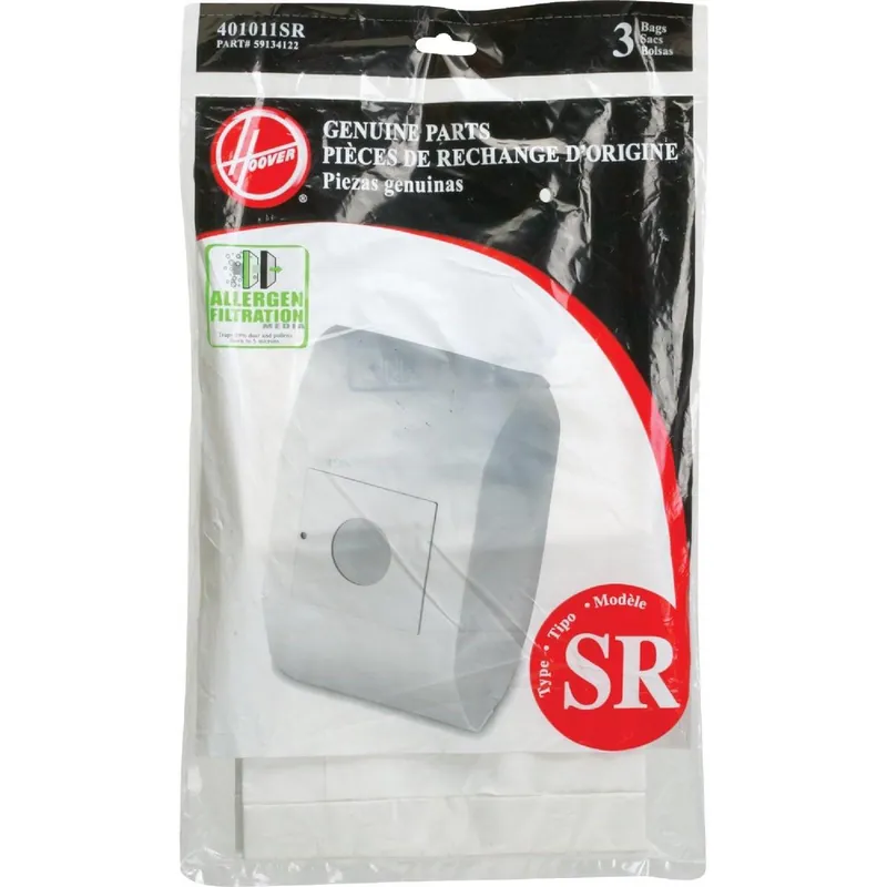 Hoover 401011SR Vacuum Bag Type SR Allergen Filtration (3-Pack)
