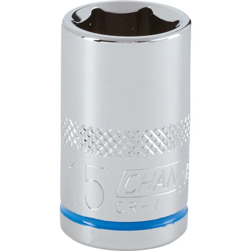 Channellock 302804 1/2 In. Drive 15 mm 6-Point Shallow Metric Socket