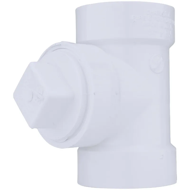 Charlotte Pipe PVC00444X0800HA Test PVC Tee with Hex Plug