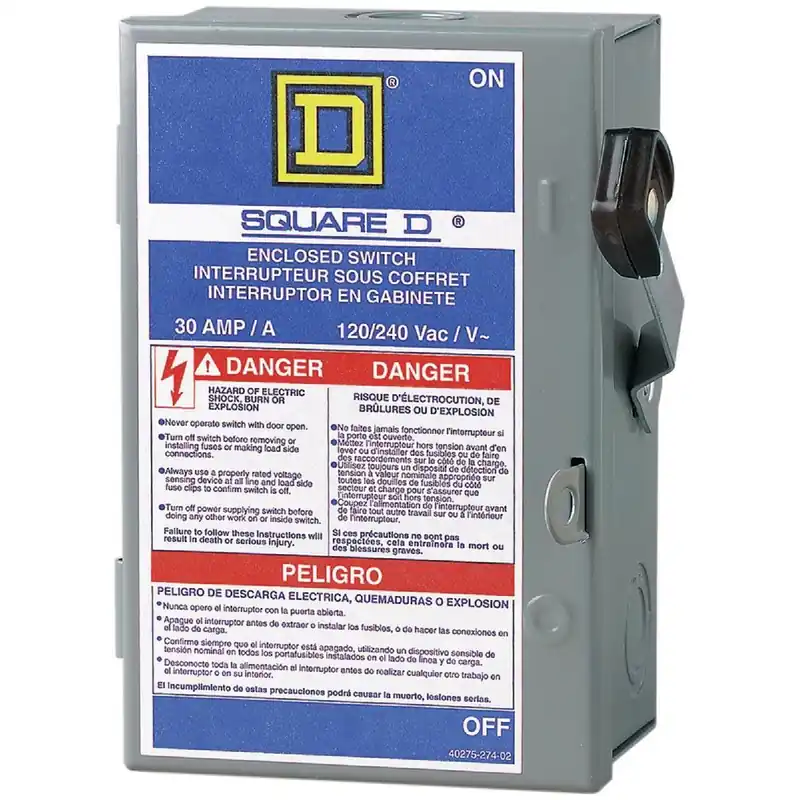 Square D L211N LIGHT-DUTY PLUG FUSE ENCLOSED SAFETY SWITCH WITH NEUTRAL
