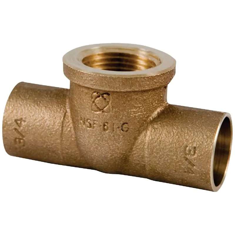 NIBCO BF0270LC 1/2 In. C x 1/2 In. C x 1/2 In. F Brass Low Lead Copper Tee