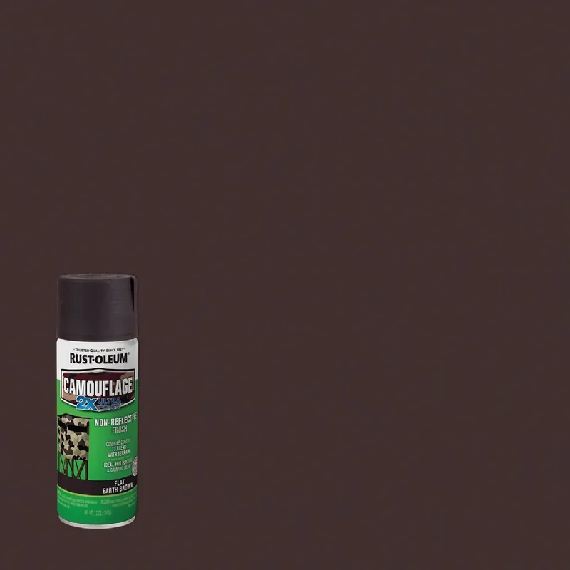 Rust-Oleum 279178 Camouflage 2X Ultra Cover 12 Oz. Flat Spray Paint Earth Brown