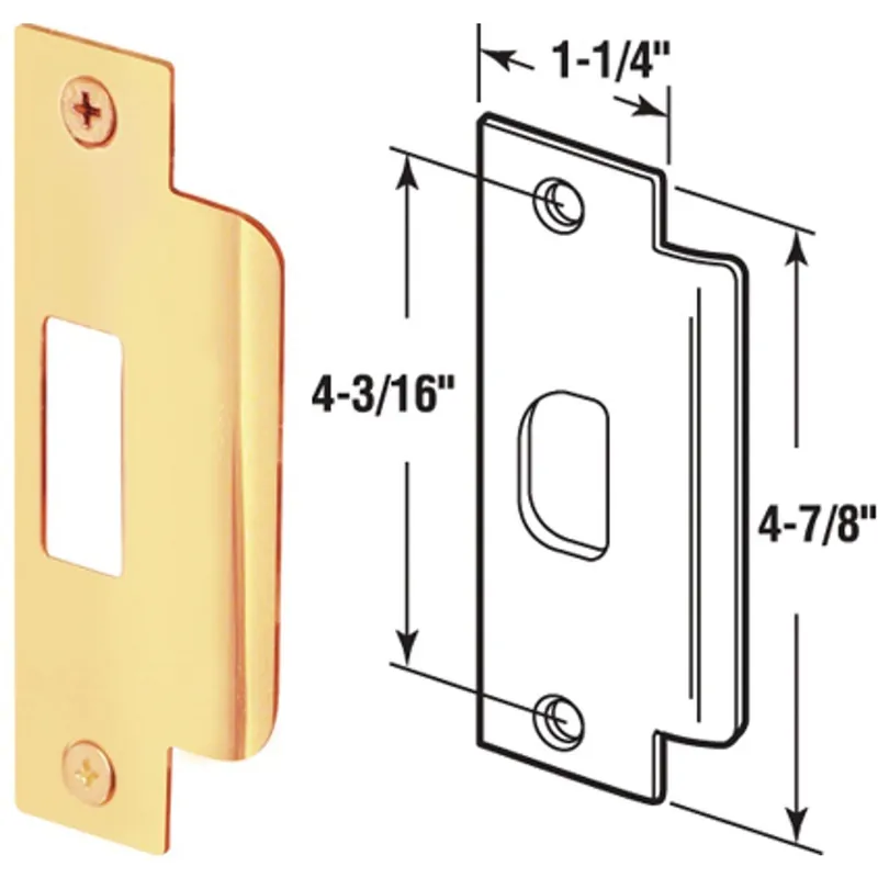 Defender Security U9428 Polished Brass 1-1/4 In. Lip Strike Plate