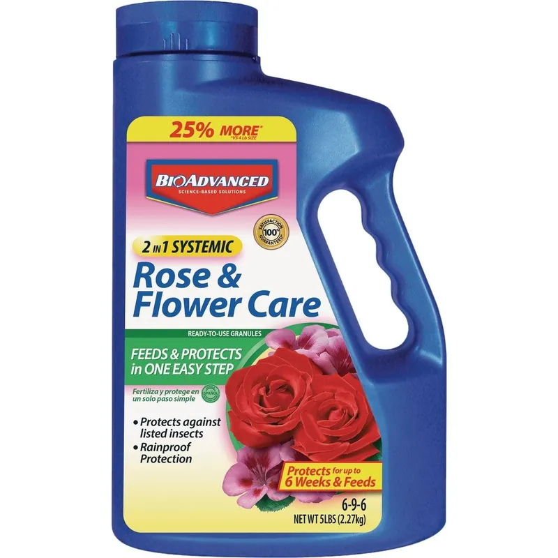 BioAdvanced 708110A 2-In-1 5 Lb. Ready To Use Granules Rose & Flower Care Insect Killer