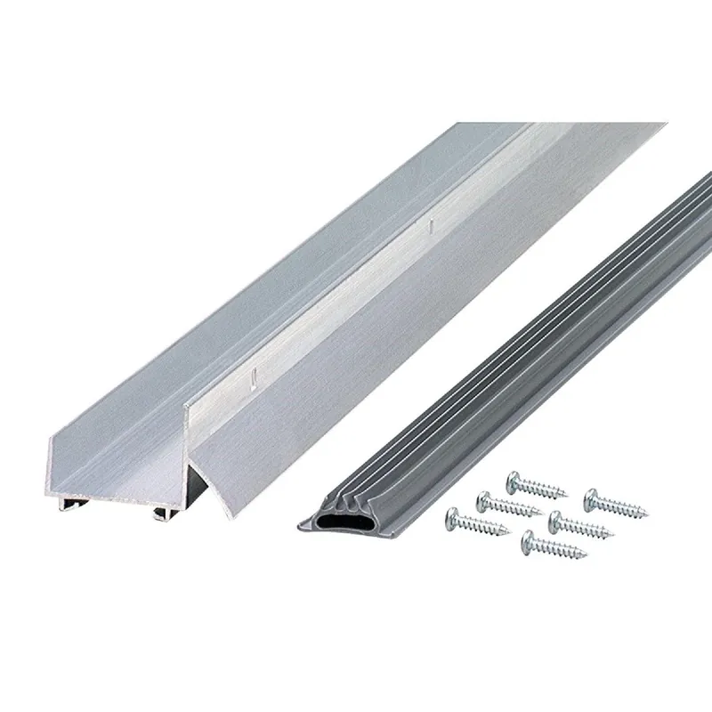 M-D 06114 1-3/8 In. x 36 In. Silver Aluminum Drip Cap & Door Bottom