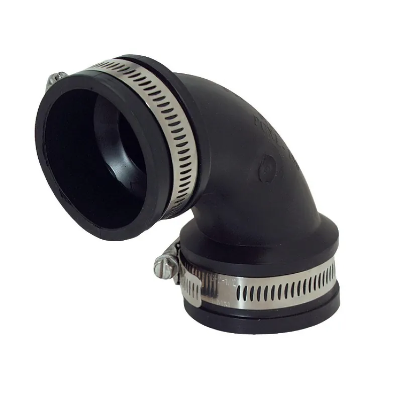 Fernco PQL-150 FJSPQL-150 Power 1-1/2 In. 90 Deg. Flexible Repair PVC Sewer & Drain Elbow (1/4 Bend)