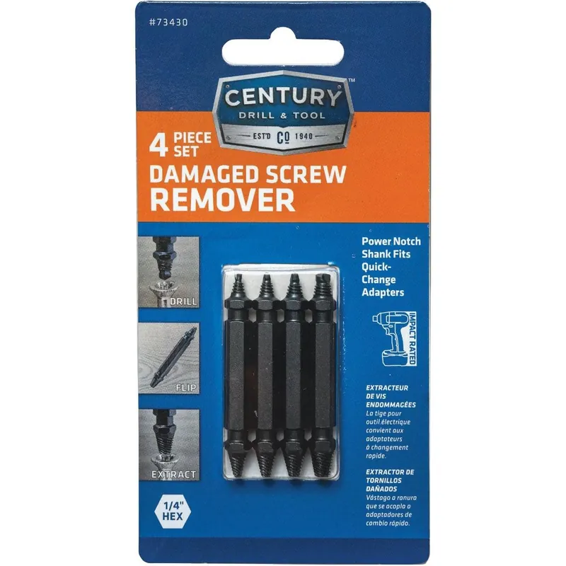 Century Drill Tool 73430 Damaged Screw Remover Set (4-Piece)