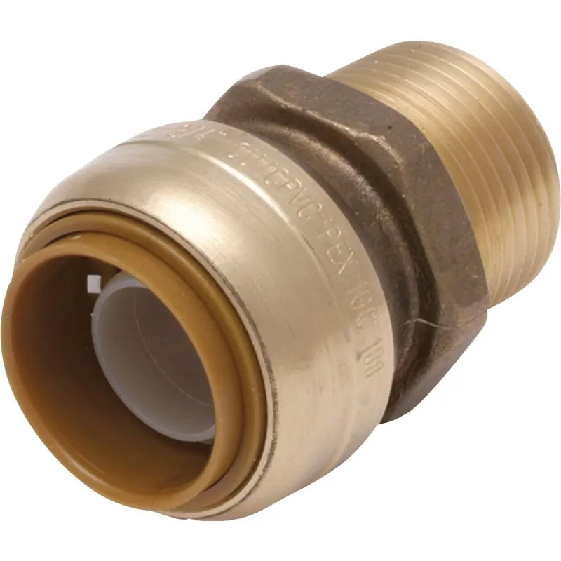 SharkBite U138LFA 3/4 In. x 1/2 In. MNPT Bullnose Brass Push-to-Connect Male Adapter