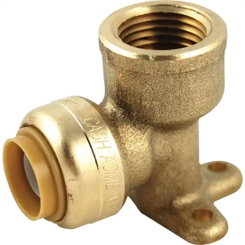 SharkBite U334LFA Push-to-Connect Drop Ear Brass Elbow 1/2 In. PTC x 1/2 In. FPT